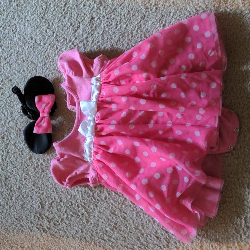 Minnie Mouse dress with ears for toddler
